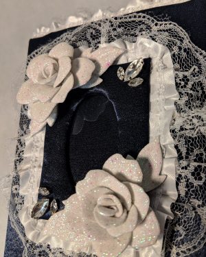 Wedding Photo Album, Navy Blue Satin Wedding Album, Custom Wedding Photo Album, Prom, Handmade