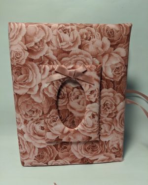 Custom Dusty Rose Photo Album, Dusty Rose Satin Ribbon, Holds 100 4x6 photos, Handmade
