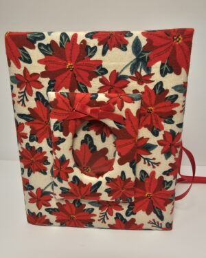 Christmas Photo Album - 7 x 5 Album - Holds 100 4x6 Photos - Red Pointsettias - Personalize
