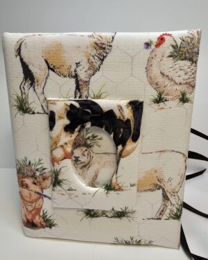 Farm Photo Album - Cow Photo Album - Llama Chicken Pig Sheep - Holds 100 4 x 6 photos - Handmade