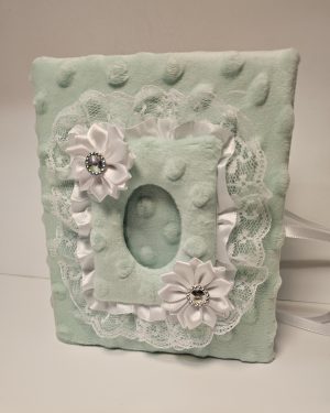 Super Soft Minky Pastel Green Photo Album - Holds 100 4x6 Photos - Handmade